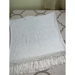 Lilly Pulitzer  Florenna wrap poncho sweater, silver  fringe, size one size Photo 11