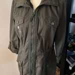 Jade & Ivory Boho Shabby Chic Army Green With Floral Embroidery Utility Jacket s Photo 0