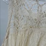 Entro Cream Mini lace boho sleeveless dress S flowy romantic feminine Swiss dot Photo 9
