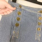 Pilcro and the Letterpress Anthropologie Button Striped Denim Mini Skirt Size 0 Photo 6