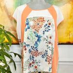 Romeo + Juliet Couture chrysanthemum floral sheer oversize medium blouse Photo 0