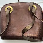 Stuart Weitzman Made in Spain Vintage Pebbled Copper Leather with Lambskin Struc Photo 5