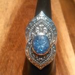 Indian Artistry Tanzanite Sterling Silver Carved Filigree Ring (Size 6) Photo 9