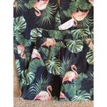 Boohoo  Black Serena Woven Flamingo‎ Print Wide Leg Trousers Pants Womens 6 NEW Photo 10