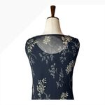 April Cornell Dress Women Large Black Floral Embellished Cowl Neck Maxi Vintage Photo 5