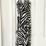 Iceberg Black White Zebra Animal Print Slinky Drop Waist Mini Dress Medium 44 Photo 8