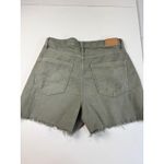 American Eagle  Olive Green Distressed Denim Shorts High Waisted Size 2 Photo 6