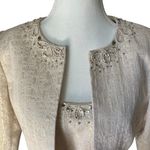 Tahari Arthur S Levine Cocktail Dress & Jacket combo Size 6 Metallic Cream Photo 1