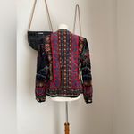 Johnny Was Vintage Made in Japan Saxton Hall Velvet Floral Peacock Boho Jacket, Size 13/14 Photo 3