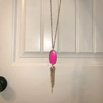 Kendra Scott Long Pink/Gold Pendant Necklace Photo 0