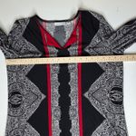 Susan Graver  Paisley Tunic Top Medium Liquid Knit Stretch Lightweight Boho Comfy Photo 6