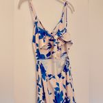 NWT Midi White and Blue Print Tie Back Cami Dress Size M Photo 5