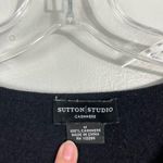 Sutton Studio  100% Cashmere Black Minimal V-Neck Fitted Sweater Medium M Photo 2