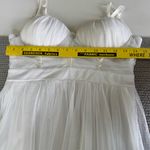 Iris  White Mesh Grecian Formal Dress Gown Size Medium FLAW Photo 8
