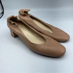 Everlane Nude Leather Round Toe Low Block Heel Womens 10 Chunky Heels Stretch Photo 7