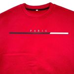 Boutique Womens Pullover Sweatshirt Red Paris Crew Neck Long Sleeve Tunic Length Large Photo 1