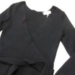 Sézane NWT La Maille Sezane Leonore in Noir Black Ribbed Knit Wrap Sweater Top S Photo 8