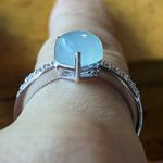 Genuine Aquamarine Sterling Silver Heart Ring Size 9 Photo 1