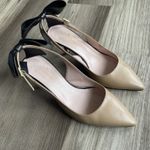 Kate Spade  Bow Slingback Pump Heels‎ Made in Italy Nude & Black Bow 6 B Jax Photo 2