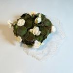 GLADYS & BELLE Vintage Green White Floral Fascinator Lace Trim Hat Photo 1