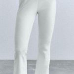 ZARA nwt blogger favorite white soft High waisted flared wide leg pants Photo 1