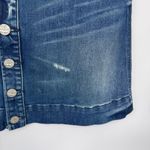 McGuire Denim Blue Jean Button Front Skirt Womens 28 Denim Distressed Pockets Photo 3