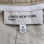 Jones New York  Khaki Linen Cropped Pants Size 14 Capri Linen Pants Photo 5