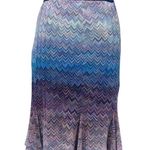 Missoni Blue & Purple Classic Zigzag Knit Skirt w/ Pleats 6/42/Blue Cotton Top Photo 5