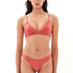 Eberjay NWT Eberjey SO SOLID TAYLOR Bikini Top in Hibis (Orange/ Coral) Size Large Photo 1