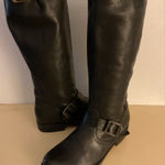 Frye women black leather Veronica tall knee high harness boots size 8.5 Photo 0