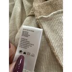 Paper Crane Ribbed Knit Seamed Long Sleeve Crop Top Beige Medium Photo 5