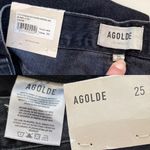 AGOLDE  Baggy W/Tab Mid-Rise Pleated Oversized Jeans Cave Faded Black Size 25 NWT Photo 7