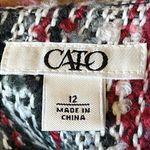 Cato Boucle Black Red White Tweed Skirt Size 12 Photo 6