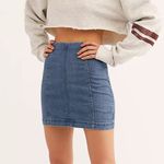 Free People  modern femme dark denim miniskirt jean skirt size 8 Photo 0