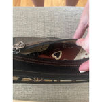 Brighton ‎ Brown Croc Embossed Leather Wallet Organizer Floral Accent Photo 9