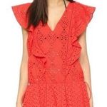 Parker beach antigua eyelet ruffle red mini dress coverup Photo 0