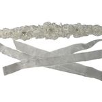 Ivory Beaded Bridal Sash Floral‎ Lace Appliqué 72” White Photo 0
