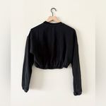 Adidas Hyperglam Cropped Crewneck Sweatshirt in Black and White - Size S Photo 3