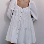 ZARA  Square Neck Tiered Poplin Mini Dress Photo 4