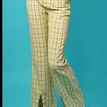 Daisy Street  Green Yellow Juniper Plaid Split Hem Trousers US Small Photo 0