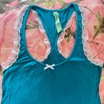 honey dew y2k vintage  blue lace pajama tank top and shorts set  Photo 6