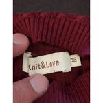 Knit & Love Dress Womens Medium Ribbed Sleeveless Mock Neck Midi Bodycon Red Photo 8