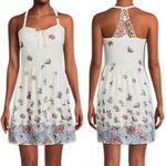 No Boundaries  Sundress Empire Lace Back and Halter Straps Floral Junior L NWT Photo 2