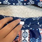 Reversible Blue Boho Chic Euro Summer Triangle Bikini top & bottom size small Photo 1