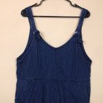 American Eagle Women’s Blue White Pinstripe Lightweight Denim Shortalls Romper Photo 1