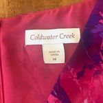 Coldwater Creek  Dress 14 Pink and Purple Floral Top Sash V-neck Lined Photo 1