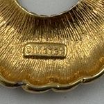 Monet -pin-vintage-round textured‎ swirl-gold tone-1.5"-marked on back Photo 2