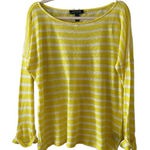 Ralph Lauren B4 Lauren Stripe Linen Long Sleeve Shirt Blouse Photo 0