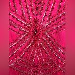 Sherri Hill Deep Raspberry Pink Beaded Tulle Skirt Mermaid Gown- Dress 2 Photo 8