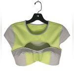 Victoria's Secret  Neoprene Crop Bikini Top S Iced Kiwi Striped Photo 1